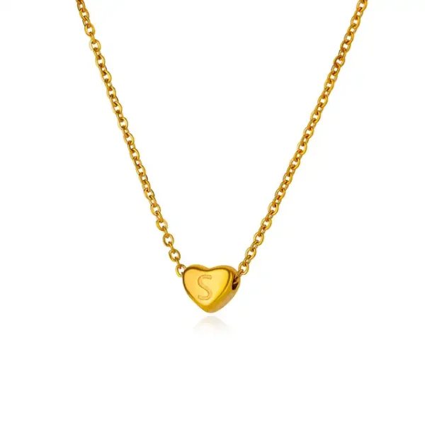 Initial Heart Necklaces For Women Gold Color Stainless Steel Engraved A-Z Letter Heart Necklace Wedding Bridesmaid Jewelry Gift - Image 25