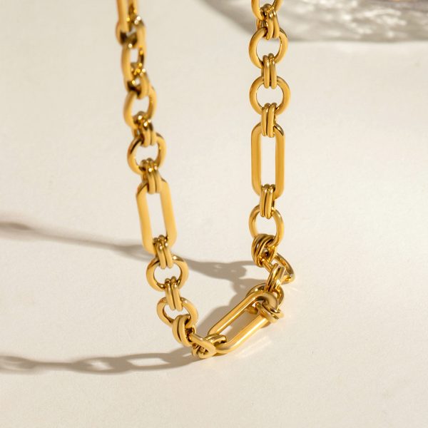 Fashion 18k gold stainless steel handmade chain 3:1 chain necklace female non-fading trendy jewelry - Image 3