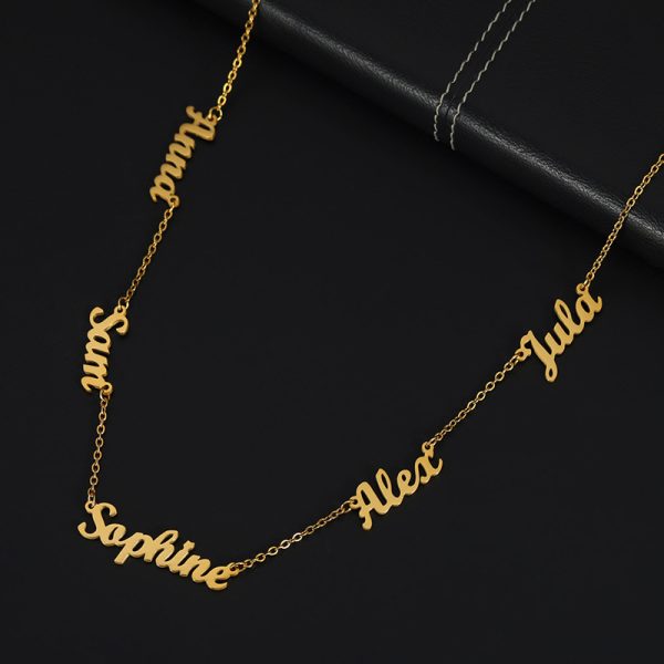 Personalized Name Necklace Stainless Steel English Letter Pendant Women's Jewelry with Multiple Names - Image 4