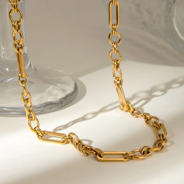 Fashion 18k gold stainless steel handmade chain 3:1 chain necklace female non-fading trendy jewelry - Image 2