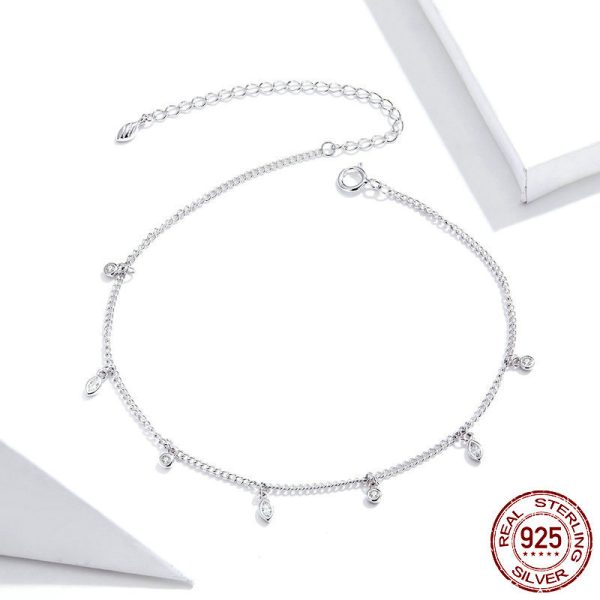 Tassel anklet pure silver S925 girls' jewelry anklet - Image 3