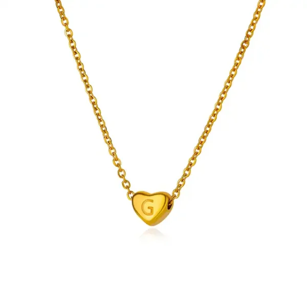 Initial Heart Necklaces For Women Gold Color Stainless Steel Engraved A-Z Letter Heart Necklace Wedding Bridesmaid Jewelry Gift - Image 13