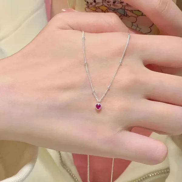 925 Sterling Silver Zircon Heart Interlocking Necklaces For Women Luxury Quality Jewelry Gift Female Free Shipping Items - Image 5