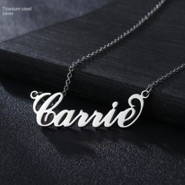 Customized stainless steel necklace that does not fade, women's customized name letter necklace, customized jewelry collarbone chain - Image 4