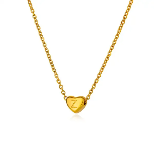 Initial Heart Necklaces For Women Gold Color Stainless Steel Engraved A-Z Letter Heart Necklace Wedding Bridesmaid Jewelry Gift - Image 32
