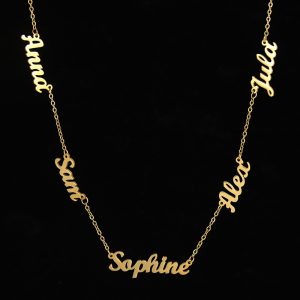 Personalized Name Necklace Stainless Steel English Letter Pendant Women's Jewelry with Multiple Names