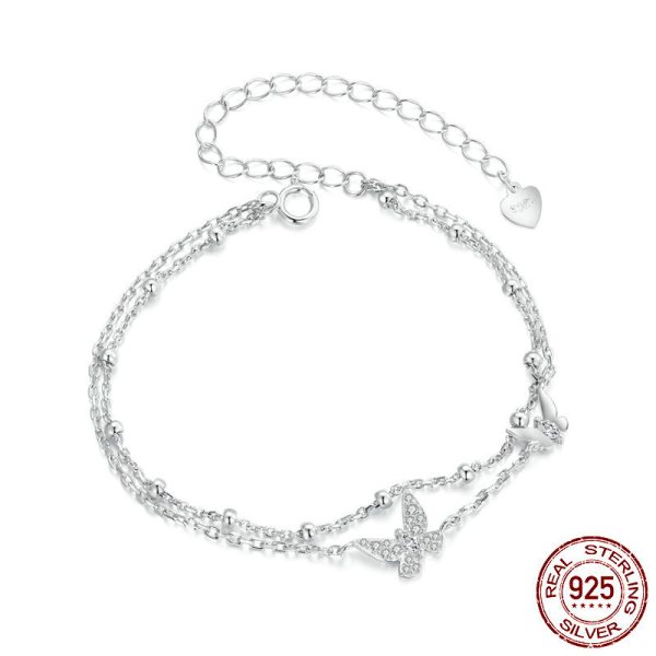 Double layer butterfly bracelet s925 pure silver jewelry for women - Image 3