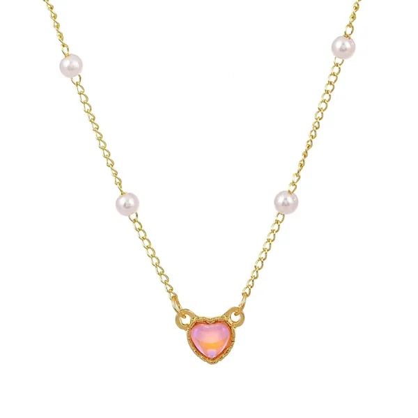 Gold Color Simple Love Heart Pendant Necklace For Women Girl Clavicle Chain Choker New Fashion Trend Jewelry Party Gifts - Image 6
