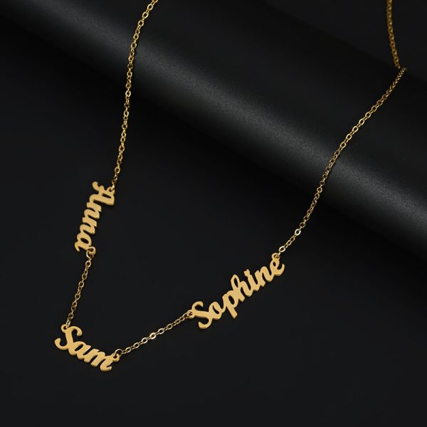 Personalized Name Necklace Stainless Steel English Letter Pendant Women's Jewelry with Multiple Names - Image 3