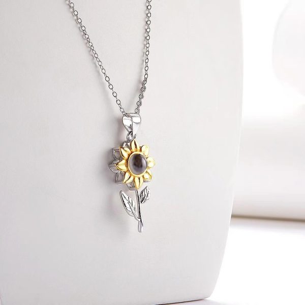 100 Languages I Love You Projection Necklace European and American Women Exquisite Sunflower Jewelry Simple Fashion Necklace Women - Image 2