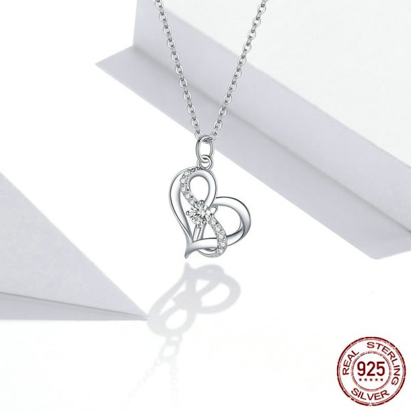 Silver S925 Necklace Women's Heart-Shaped Pendant Jewelry - Image 2