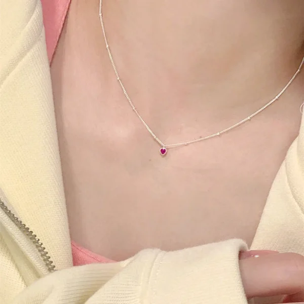 925 Sterling Silver Zircon Heart Interlocking Necklaces For Women Luxury Quality Jewelry Gift Female Free Shipping Items - Image 4