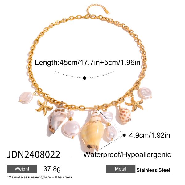European and American stainless steel necklace with high-end feel collarbone chain ceramic pendant titanium steel jewelry - Image 9