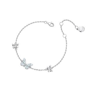 New butterfly light bracelet for women ins style niche original design luminous blue epoxy butterfly jewelry bracelet