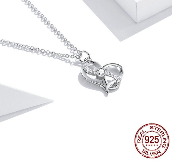 Silver S925 Necklace Women's Heart-Shaped Pendant Jewelry - Image 4