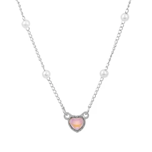 Gold Color Simple Love Heart Pendant Necklace For Women Girl Clavicle Chain Choker New Fashion Trend Jewelry Party Gifts