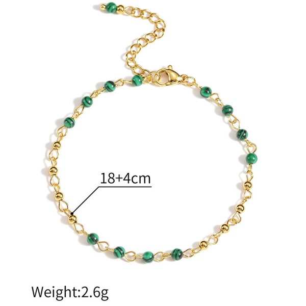 Retro style bead splicing women's bracelet light luxury niche simple temperament stainless steel jewelry - Image 4