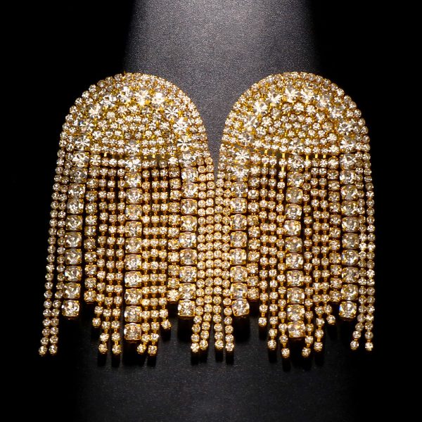 Luxury Shiny Rhinestone Tassel Dangle Earrings Jewelry For Women Fashion Show Lady's Statement Daily Accessories - Image 7