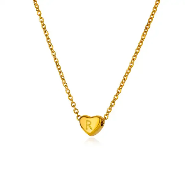 Initial Heart Necklaces For Women Gold Color Stainless Steel Engraved A-Z Letter Heart Necklace Wedding Bridesmaid Jewelry Gift - Image 24