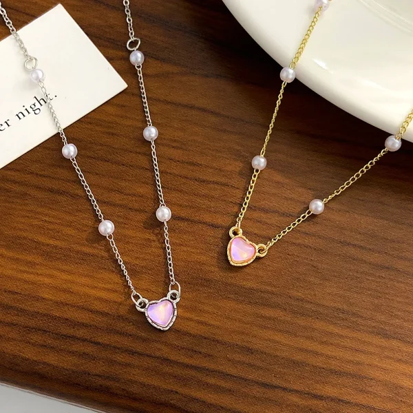 Gold Color Simple Love Heart Pendant Necklace For Women Girl Clavicle Chain Choker New Fashion Trend Jewelry Party Gifts - Image 5