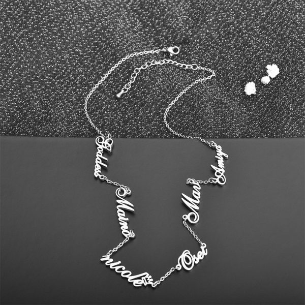 Personalized Name Necklace Stainless Steel English Letter Pendant Women's Jewelry with Multiple Names - Image 6