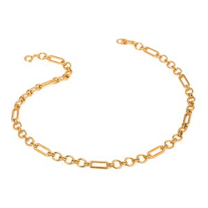Fashion 18k gold stainless steel handmade chain 3:1 chain necklace female non-fading trendy jewelry
